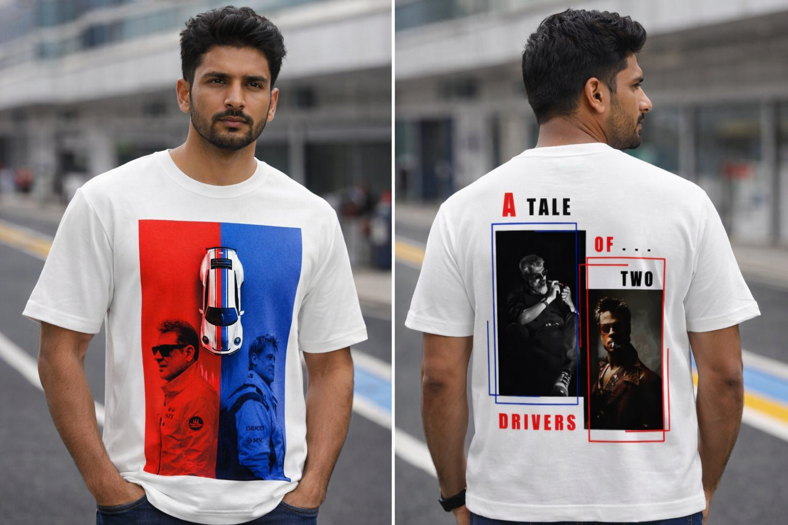 A Tale of Two Drivers Unisex T-Shirt | Motorsport Inspired Cotton Tee