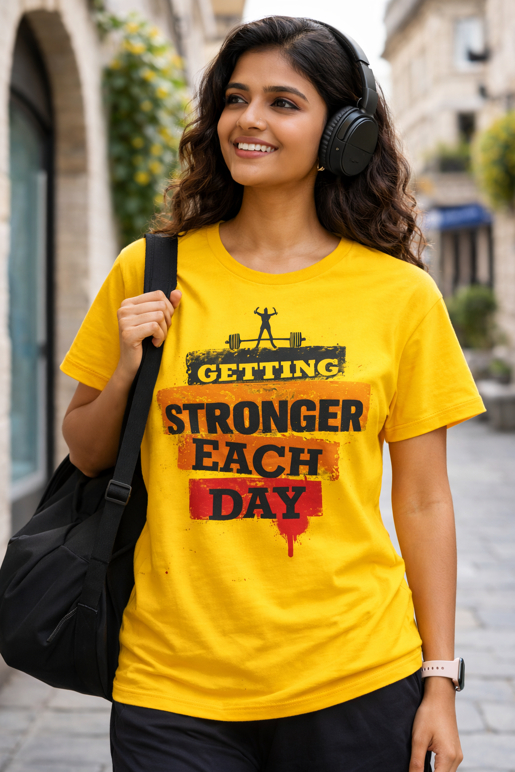 Getting Stronger Each Day – Motivational Fitness T-Shirt