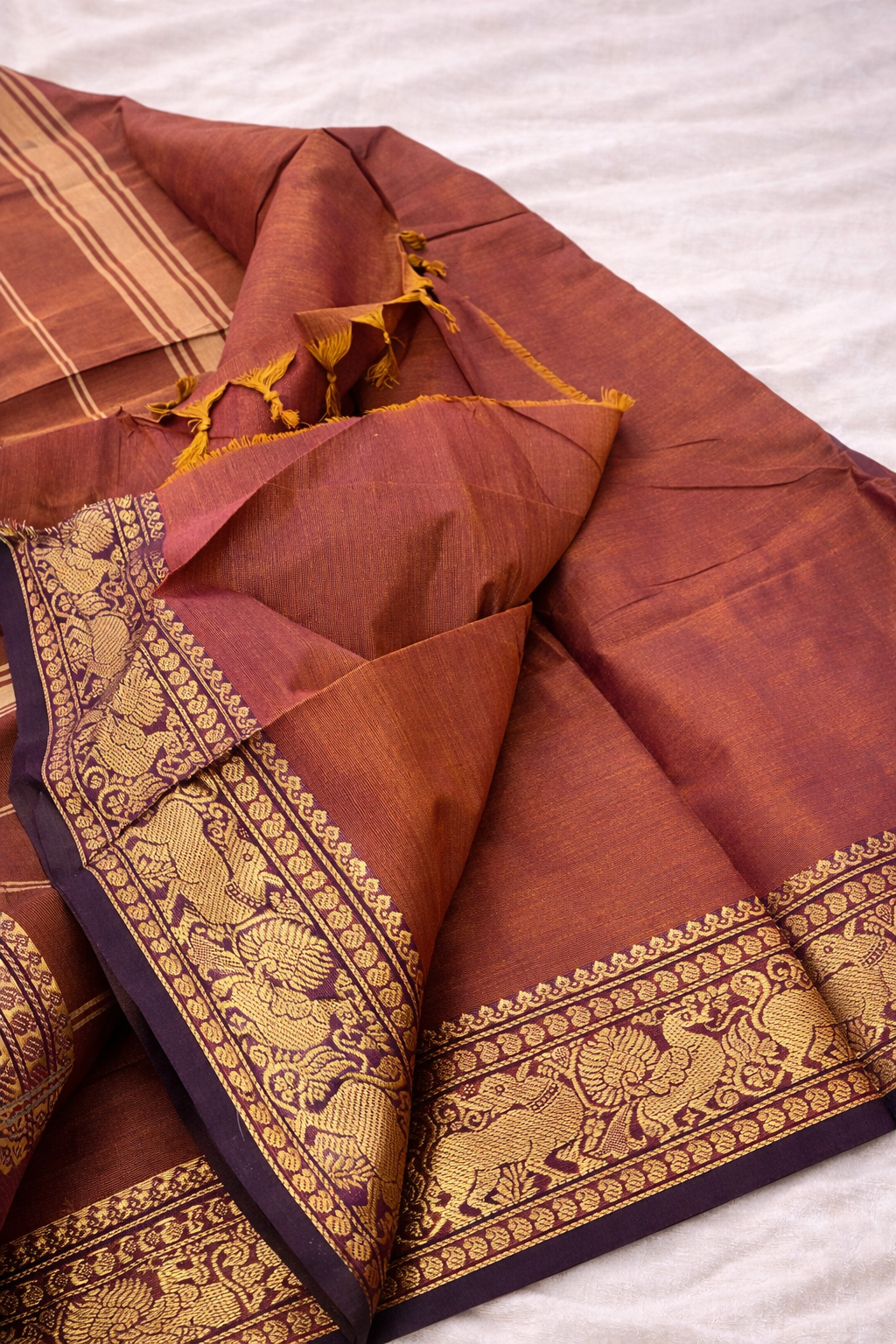 SAR-PC-BRW-001||PC BROWN Saree