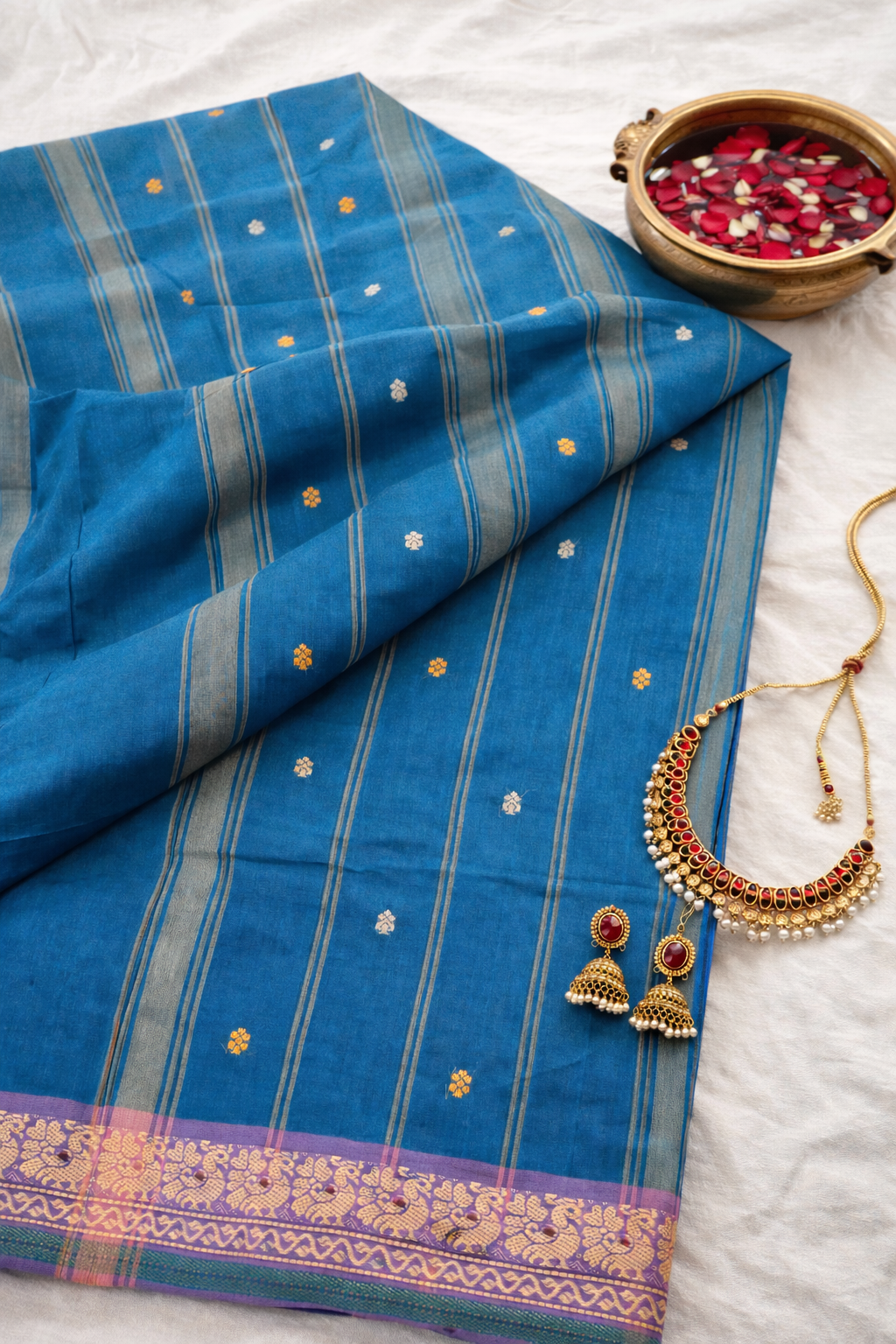 SAR-PC-BLU-001|PC BLU Saree