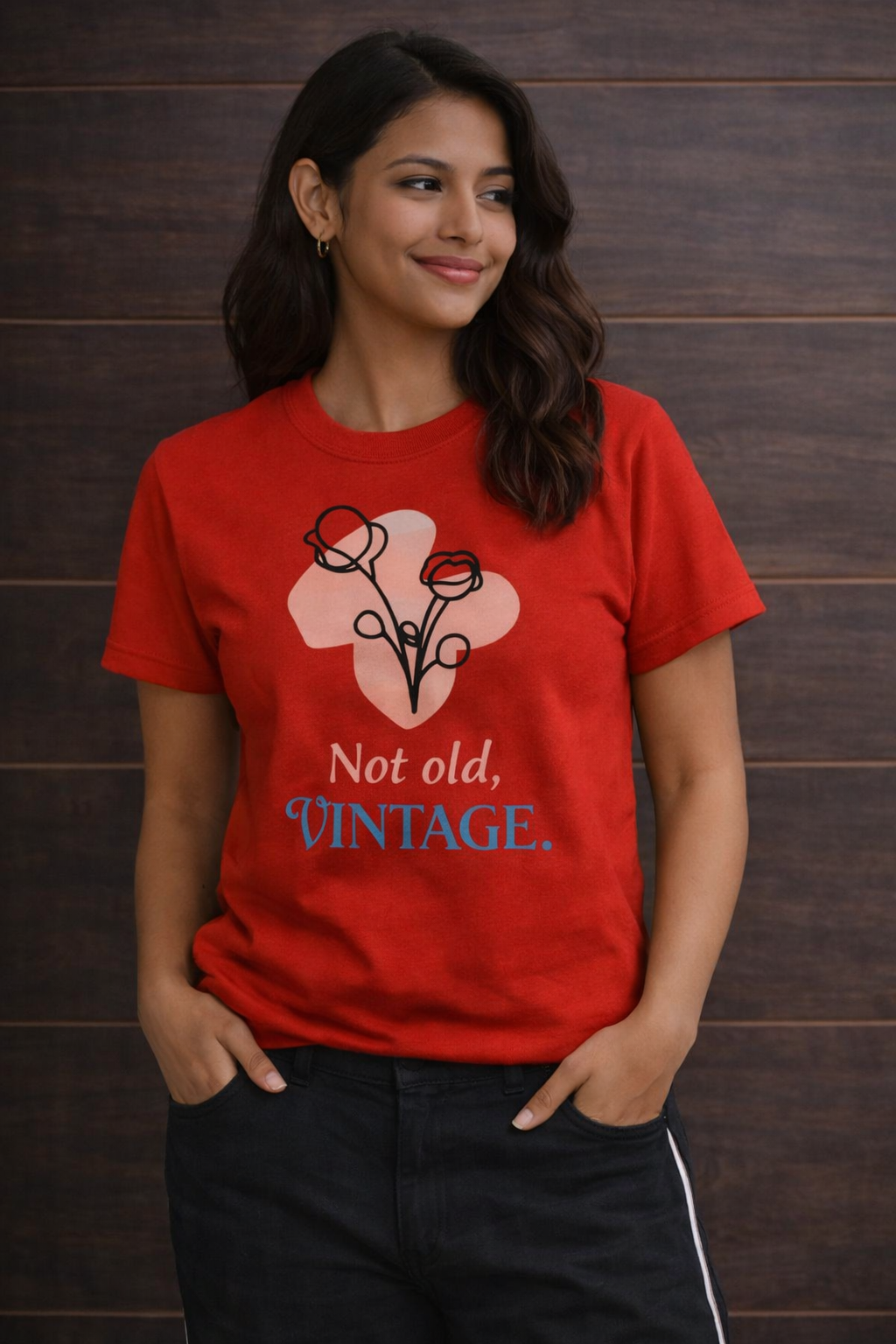 Not Old, Vintage Graphic T-Shirt – Red