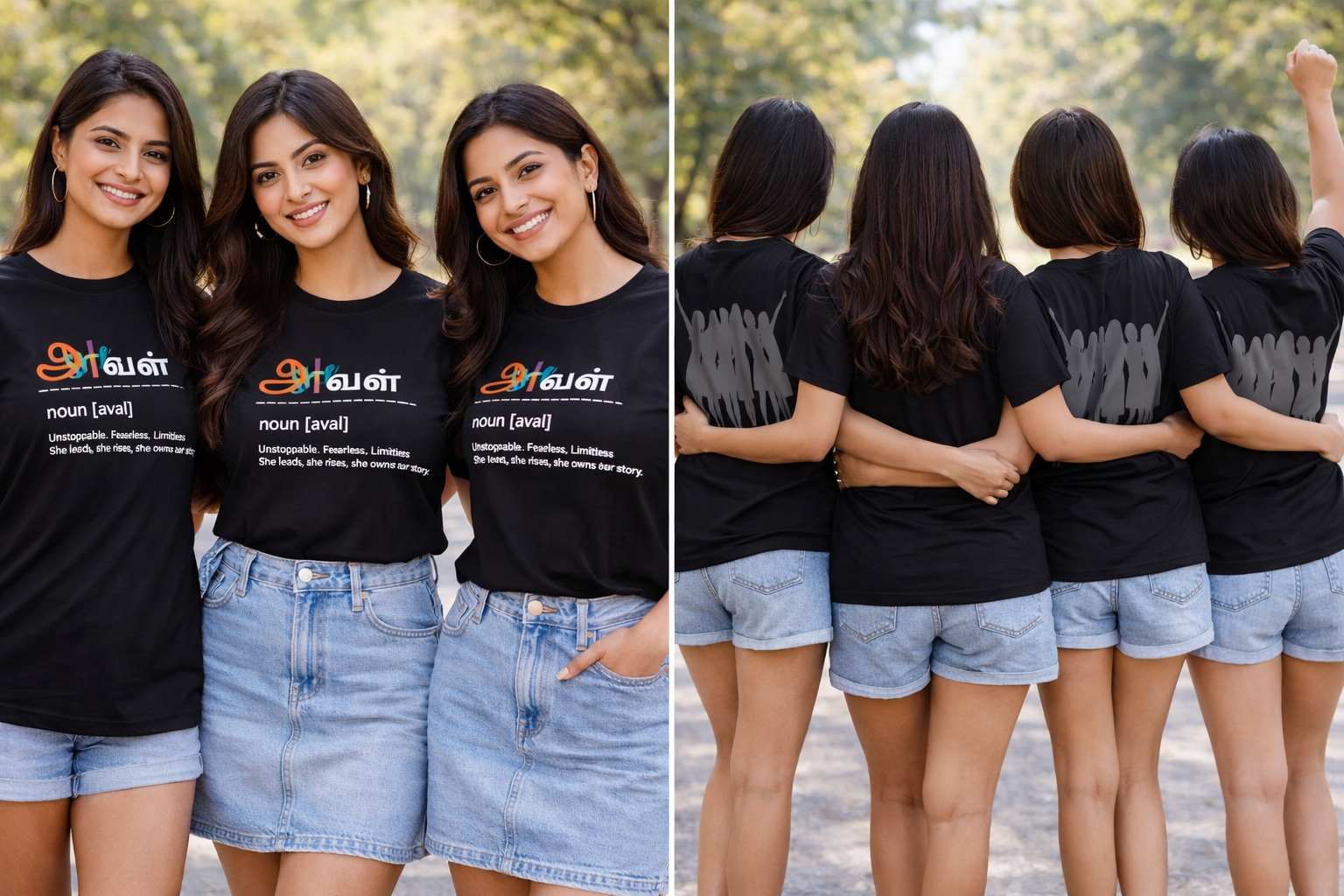 Aval Women Empowerment Black T-Shirt | Tamil Feminist Quote Tee