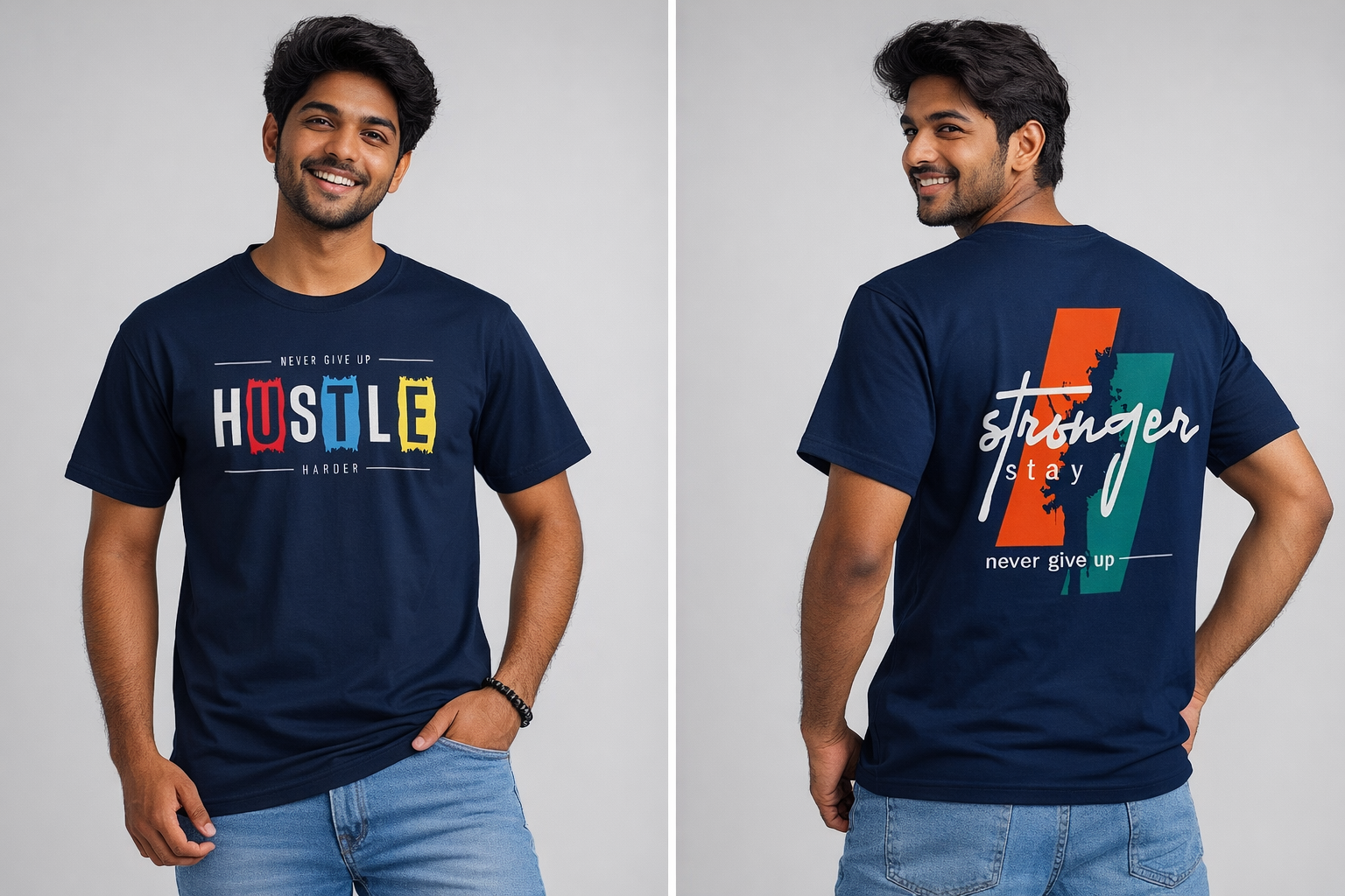Hustle Harder Graphic T-Shirt – Never Give Up Edition
