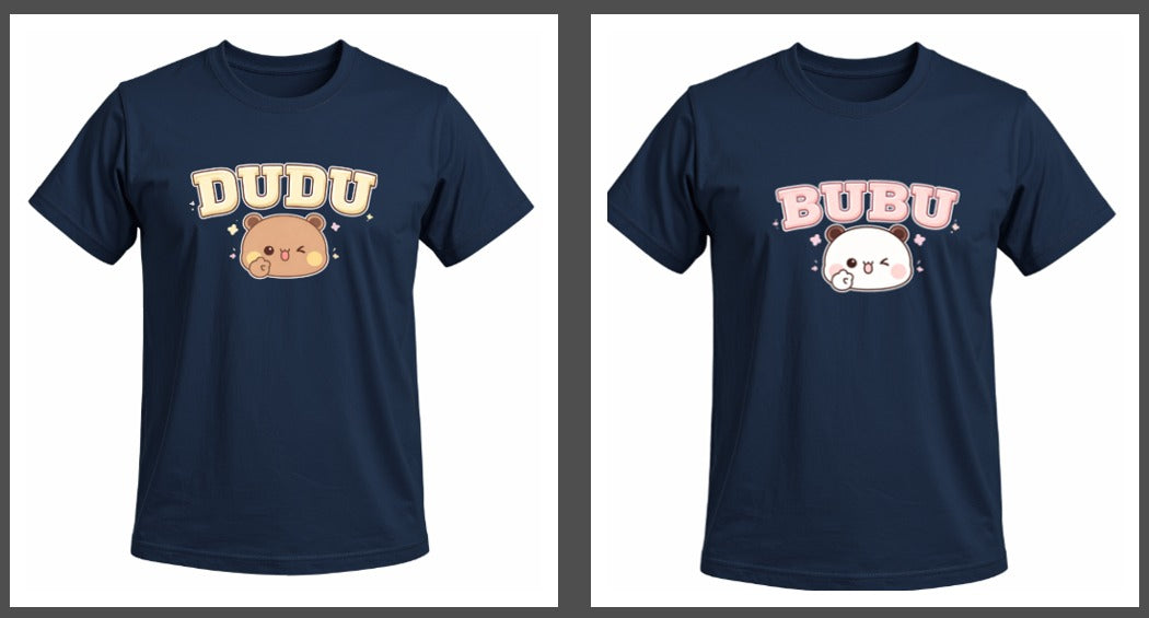 Bubu Dudu Couple T-Shirts | Double Side Design Printed
