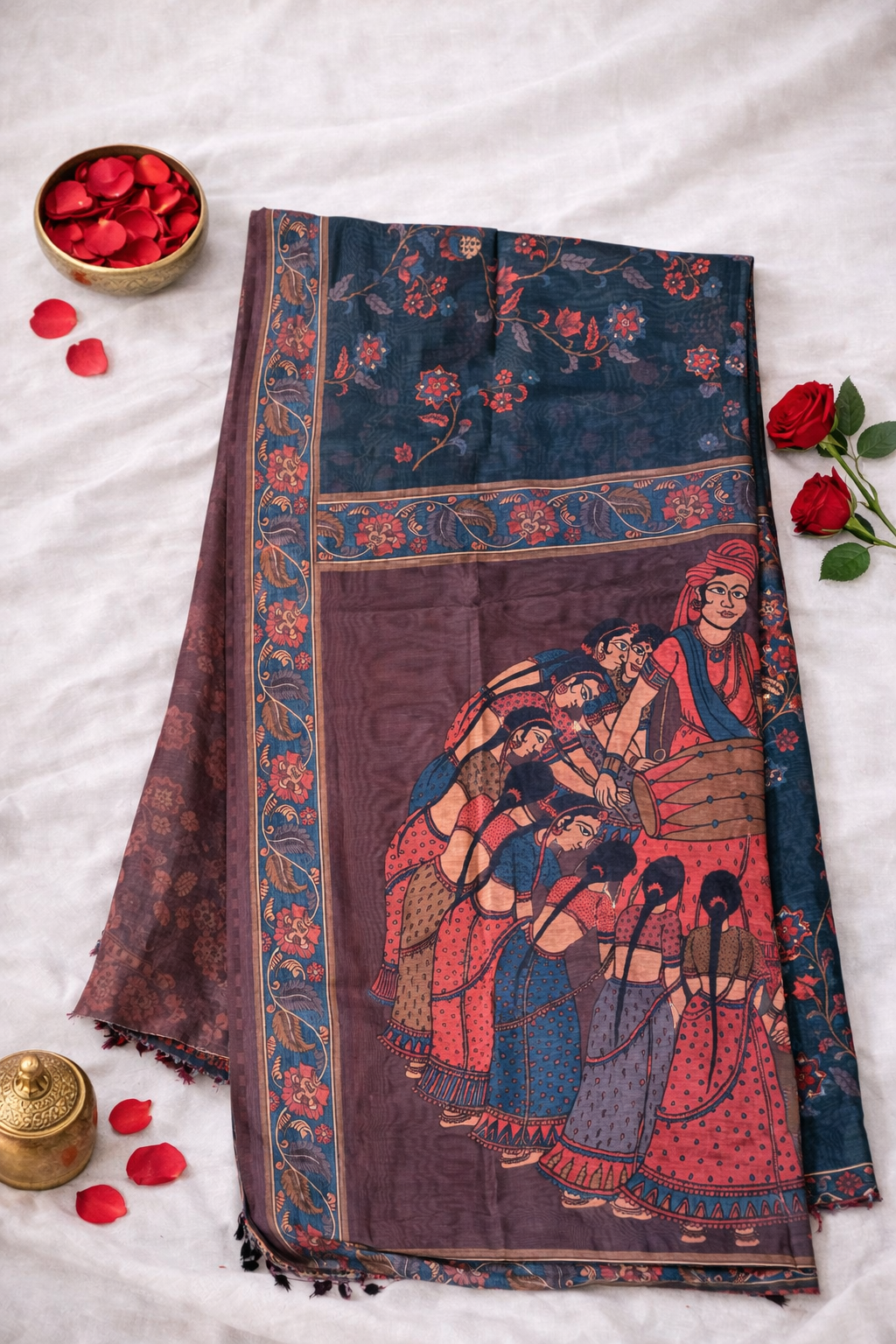 SAR-TSL-MUTD-GREY-001|TUSSLE MUTD GREY Saree