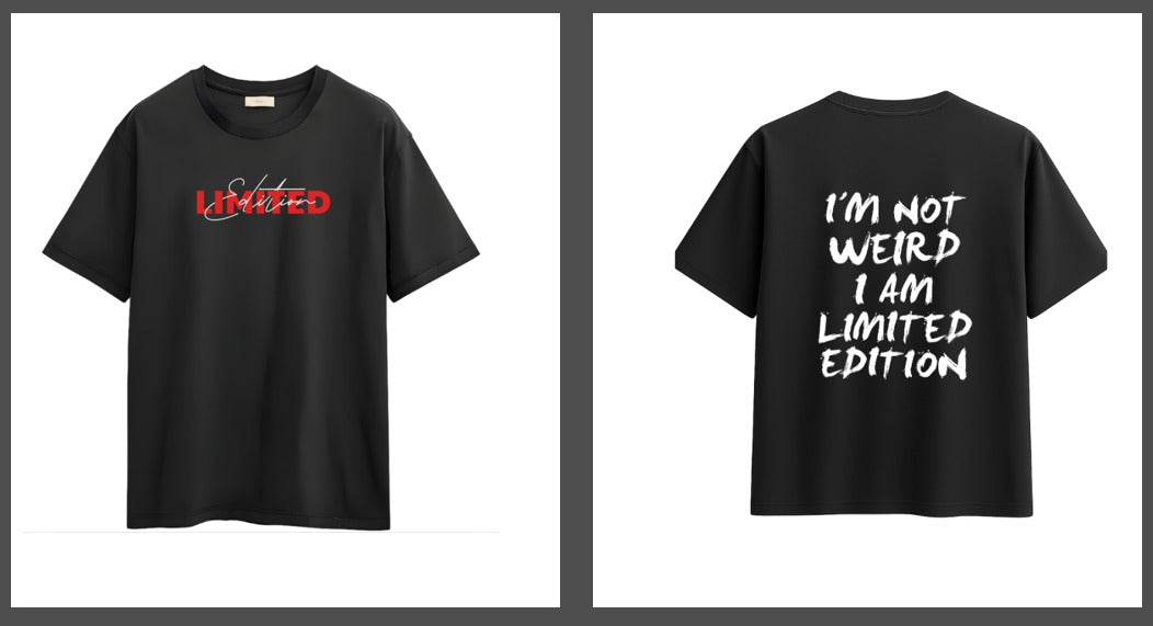 Limited Edition Black T-Shirt | Bold Front & Statement Back Print