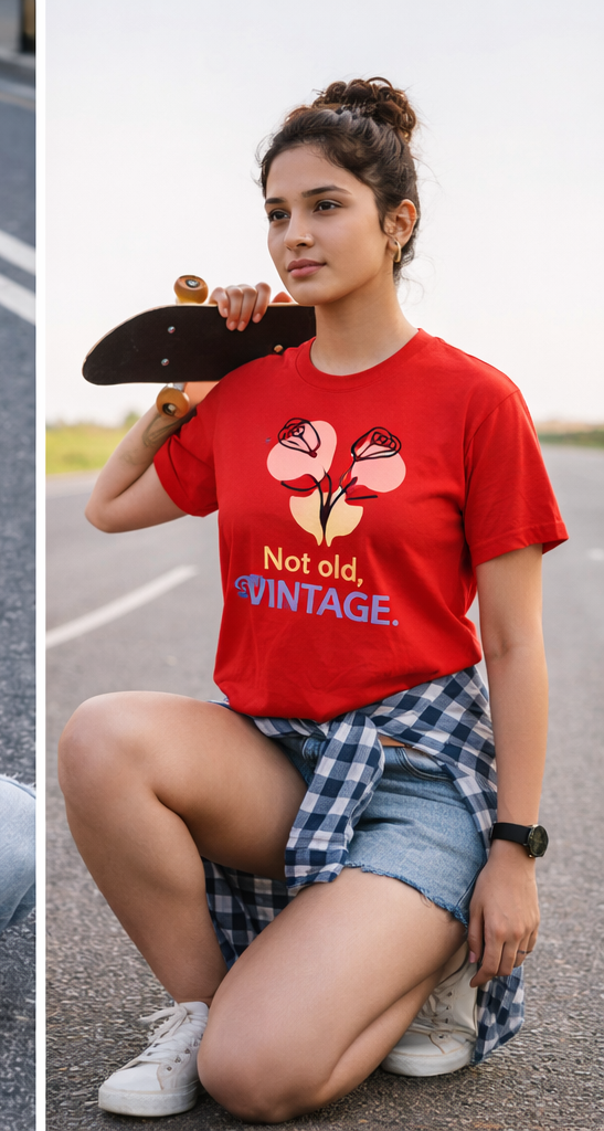 Not Old, Vintage Graphic T-Shirt – Red